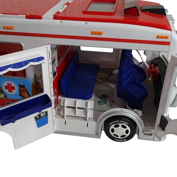 Breyer Mobile Vet Clinic Animal Rescue RV Camper Horse Trailer Toy Vehicle Red - Picture 7 of 15